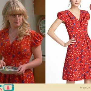 Anthropologie vintage style basque floral dress